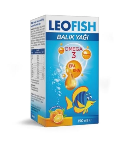 LEOFISH Balık Yağı Omega 3 150 ml Doğal Portakal ve Limon Aromalı